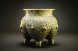 Taotie pattern quadruped vessel in ancient Chinese Shang Dynasty 3D model