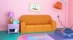 The Simpsons couch scene 3D model 3D model