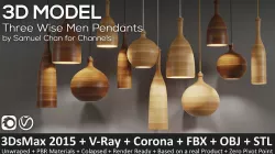 Three Wise Men Pendants by Samuel Chan for Channels 3D model
