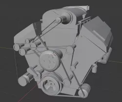 V8 engine 3D model