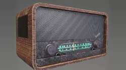 Vintage Radio Low-poly 3D model
