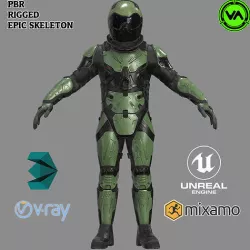 VX600 Sci-fi Soldier 10K Low-poly 3D model