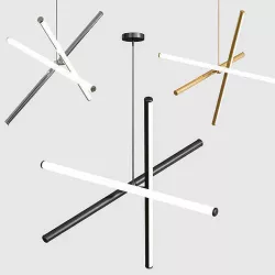 West Elm Light Rods LED Chandelier 3D model