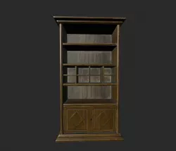 Wooden Bookcase Low-poly 3D model