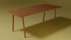 Wooden dining table 3D model