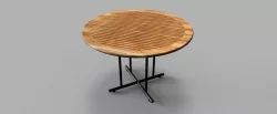 wooden round table Low-poly 3D model