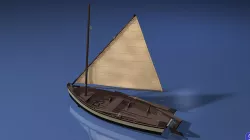 Wooden Sailboat Scale Model 3D model