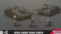 WW2 USSR Tank Crew Low-poly 3D model