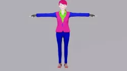 Young Teen Girl Animated Gameready Cute Outfit Model Low-poly 3D model