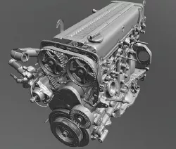 1jz engine 3D model