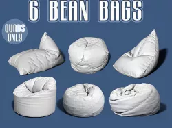 6 bean bag models 3D model