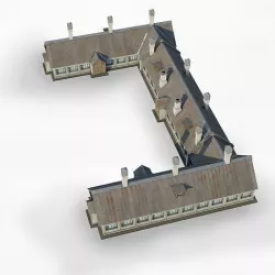 Agricultural Rural Industrial Building Sheepfold Cowshed Low-poly 3D model