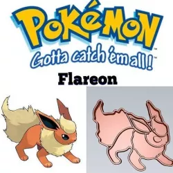 Amazing Pokemon Flareon Cookie Cutter Stamp Cake Decorating  3D model