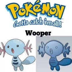 Amazing Pokemon Wooper Cookie Cutter Stamp Cake Decorating  3D model