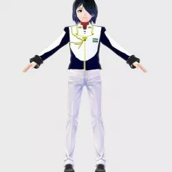 ANIME MILITARY CHARACTER 3D MODEL FOR VTUBER Low-poly 3D model