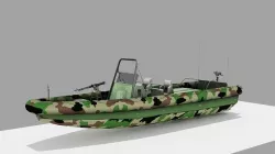 Army Patrolling Boat With Guns Low-poly 3D model