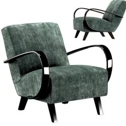 Art Deco Belsuede Armchair by Atelier Caruso 3D model