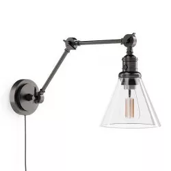 Articulating Arm Flared Glass Plug-In Sconce 3D model