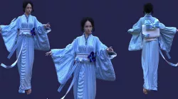 Asian set KIMONO 3D model