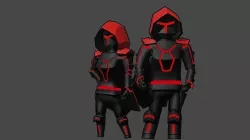 Assassin Characters Low-poly 3D model
