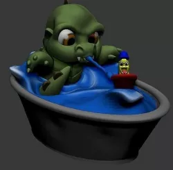 Baby Godzilla bath time 3D model