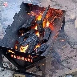Barbecue Dxf And Step format  Portable grill fire pit 3D model