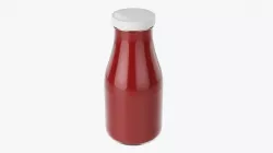 Barbecue sauce in glass bottle 01 3D model