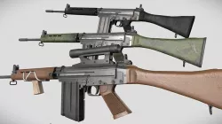 Battle rifle minipack Low-poly 3D model