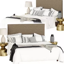 Bed and Nightstand 3D model