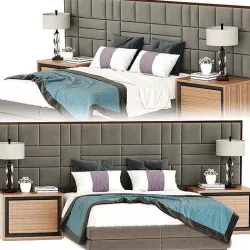 Bed and Nightstand 3D model