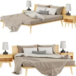 Bed Wood 3D model