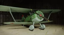 Biplan I-15 bis Low-poly 3D model