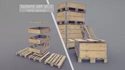 Cargo Wood Pallets Collars Cover EUR EPAL vr-2 Low-poly 3D model