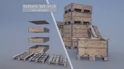 Cargo Wood Pallets Collars Cover EUR EPAL vr-3 Low-poly 3D model