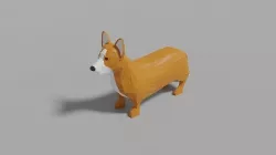 Cartoon Corgi Low-poly 3D model