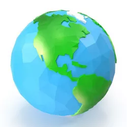 cartoon low poly globe Low-poly 3D model