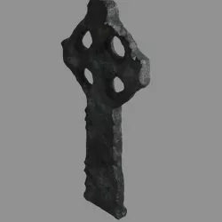 Celtic Ring Cross Grave Stone Old V2 3D model