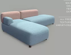 Chubby Modern Sofa - S005 3D model