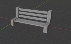 City Bench Low-poly 3D model