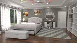 Comfortable bed room Low-poly 3D model