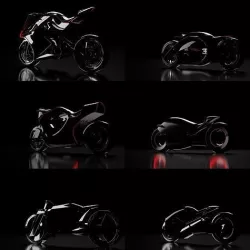 Concept Cyberpunk Bikes Pack 1 3D model