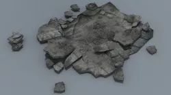  Concrete Rubble Pile Low-poly 3D model