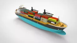 Container Ship blue 3D model