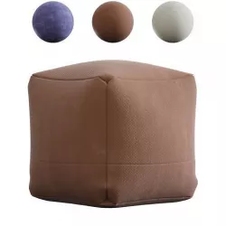 Cotton Canvas Pouf West Elm 3D model