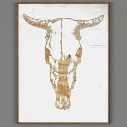Cow Skull Carved Wood Wall Art  Low-poly 3D model