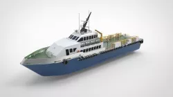 Crew boat blue 3D model