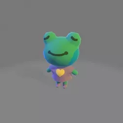 Cute Frog Low-poly 3D model