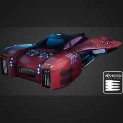 Cyber Hover Vehicle - Game Ready - 3D Model - PBR Texture Low-poly 3D model