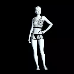 Cyberpunk - Stripper Clothing Set Low-poly 3D model