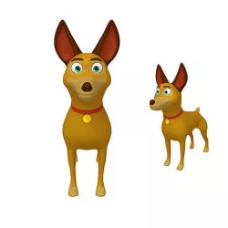 Dog cartoon 03 3D model